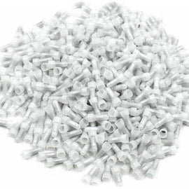 1000 White Crimp Cap Connectors Nylon Closed Ends Snow Caps