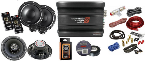 Cerwin Vega CVP1600.4D 1600W Amp + XED650C + XED-62 6.5