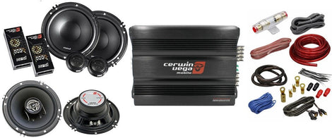 Cerwin Vega CVP1600.4D 1600W Amp + XED650C Component + XED-62 6.5