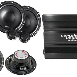 Cerwin Vega CVP1600.4D 1600W Amp + 2 XED650C Component Speakers