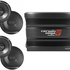 Cerwin Vega CVP1600.4D 1600W 4-Ch + 2 Pioneer TS-G1620 6.5" Speaker + 4G Amp Kit