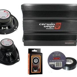 Cerwin Vega CVP1600.4D 1600W 4-Ch + XED-62 6.5" & XED-693 6x9" Speakers + AMP KIT + Mobile Bracket & Tape