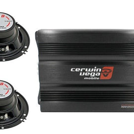 Cerwin Vega CVP1600.4D 1600W 4-Ch + 2 XED-62 6.5" Speaker + 4G AMP Kit