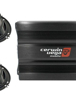 Cerwin Vega CVP1600.4D 4-Ch + 2 XED-62 6.5" Speaker + AMP Kit + Mobile Bracket & Tape