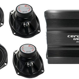 Cerwin Vega CVP1600.4D 1600W 4-Ch + 2 XED-693 6x9" 3-Way Speakers + 4G AMP Kit