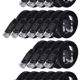 20 American Terminal EPC3BK 3' Cat6a Ethernet network patch cable RJ45 23AWG 600M solid copper