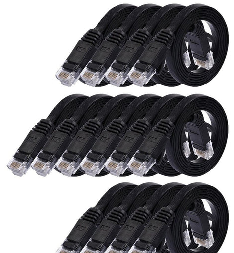 20 American Terminal EPC3BK 3' Cat6a Ethernet network patch cable RJ45 23AWG 600M solid copper