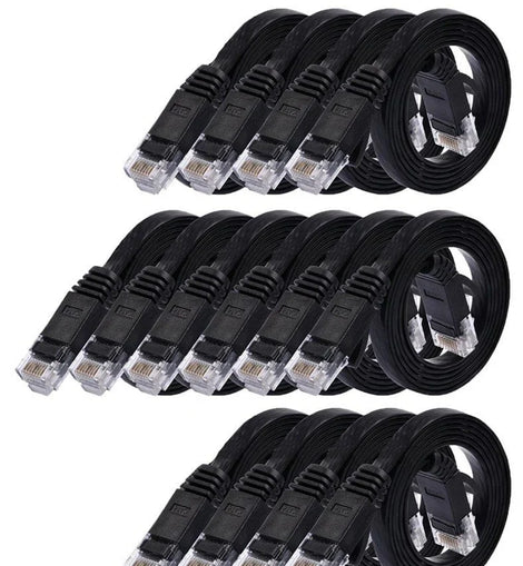20 Cat6a Ethernet Network Patch Cable RJ45 23AWG 600M Solid Copper Wire 3' Black