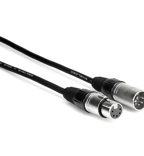 Hosa DMX 5-Pin XLR Male to 5-Pin XLR Female Extension Cable - 3'