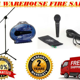 Peavey PVI100 1/4" Wired Dynamic Cardioid Microphone +Mic Clip+Cable+Mic Stand