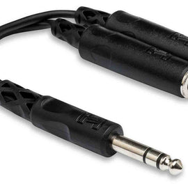 Hosa YPP-118 Y Cable, 1/4 in TRS to Dual 1/4 in TRSF