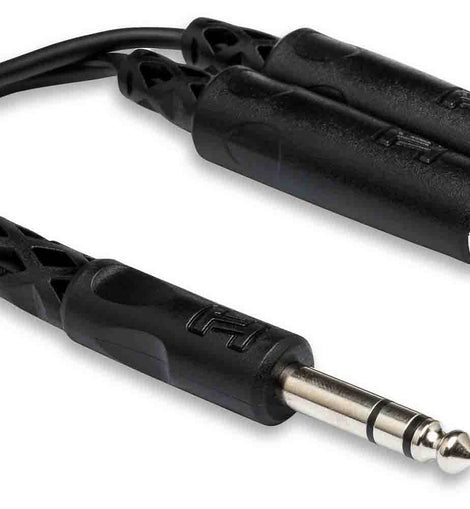 Hosa YPP-118 Y Cable, 1/4 in TRS to Dual 1/4 in TRSF