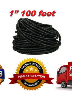 100 Ft 1" Split Wire Loom Conduit Polyethylene Black Tubing Sleeve Tube