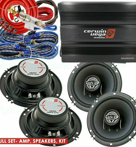 Cerwin Vega CVP1600.4D 1600W Amp + 2 Pair XED62 6.5