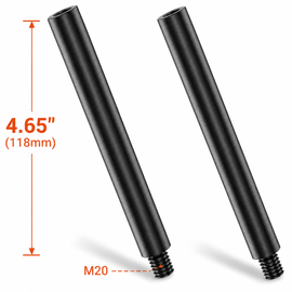 2 MR DJ SS25 4.65" Extended M20 Speaker Pole Extension Heavy-Duty Steel Speaker Pole Extender