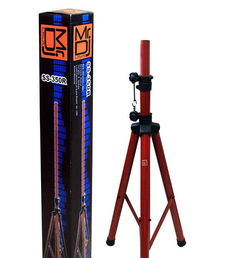 MR DJ SS350R Universal Red Tripod PRO PA DJ Home On Stage Speaker Stand
