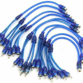 10 Absolute RCA Audio Cable "Y" Adapter Splitter 1 Female to 2 Male Plug Cable