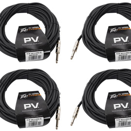 (4) Peavey PV 50' Foot 14-Gauge 1/4" TS to 1/4" TS S/S Speaker Cables