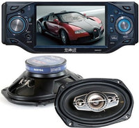 Absolute DMR-455 4.5" DVD/CD/MP3 Player Motorized 4 x 80W + 6x9" 4 Way Speaker