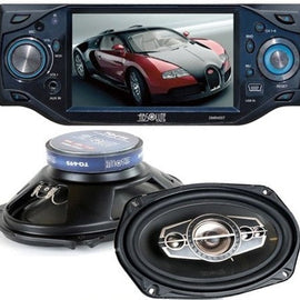 Absolute DMR-455 4.5" DVD/CD/MP3 Motorized 4 x 80W + 6x9" Speaker +Box
