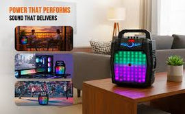 PA Karaoke Wireless Portable Speaker w/ 8" Subwoofer Sound System Big LED MIC