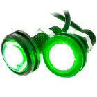 Heise HE-SALG Green Accent Light with Silver Frame - .75 Inch, 3 Watt