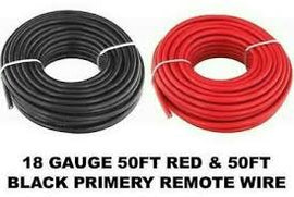 Patron P18G50R + P18G50BK 2 Rolls 18 Gauge Wire Red Black Power Ground 50 Ft Each Primary Stranded Copper Clad