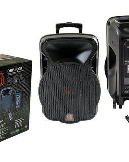 4000W Bluetooth DSP FM Radio USB Portable PA DJ KARAOKE Speaker