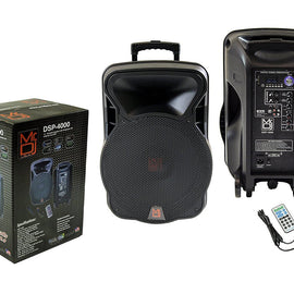 MR DJ DSP4000 15" 2 Way Portable Speaker with Bluetooth, FM Radio, USB/SD & DSP Player Technology