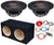 2 DC Sound DSW2500 12" Shallow-Mount Subwoofer 2500W + Enclosure Box + 0G Amp Kit
