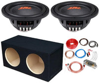2 DC Sound DSW2000 10" Shallow-Mount Subwoofer 2000W + Enclosure Box + 0G Amp Kit