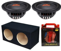 2 DC Sound DSW2500 12" Shallow-Mount Subwoofer 2500W + Enclosure Box + 8G Amp Kit
