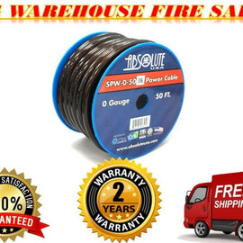 1/0 Gauge 50 FT PRO Xtreme Twisted Power / Ground Battery Wire Cables Black