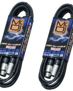 2 MR DJ CDMX10-5 10' DMX 5-Pin XLR Pro Stage DJ Lighting Cable