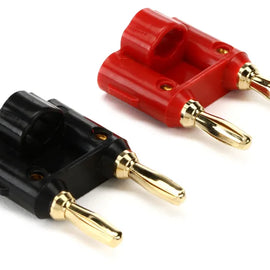 MR DJ BB100 Dual Banana Plugs Connector - Black/Red (1 Pair)