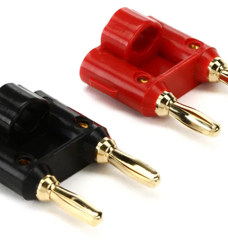 MR DJ BB100 Dual Banana Plugs Connector - Black/Red (1 Pair)