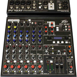 Peavey PV 10 AT 120US Compact 10 Channel Mixer with Bluetooth and Antares Auto-Tune