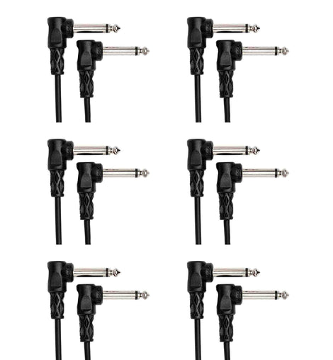 Hosa CFS-106, 6 Inch Molded Right-Angle Guitar Patch Cable Package (6 Pack)