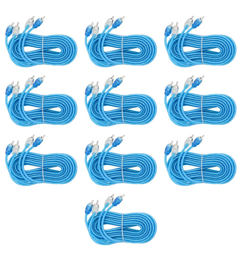 Raptor R2R10-10 10 Pack RCA 2-Channel R2 Audio Cable - Bulk Series 10 Feet