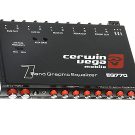 Cerwin Vega EQ770 7-Band Graphic Equalizer with Auxiliary Input+ Free Absolute Electrical Tape+ Phone Holder