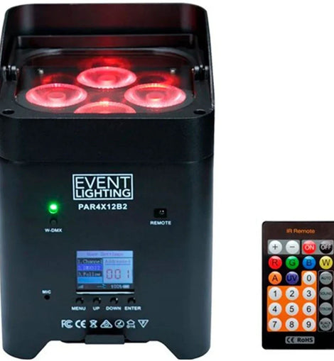 Antari PAR4X12B2 Indoor Battery Uplight Par 4x12W RGBWAUV LEDs