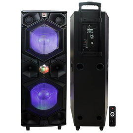 MR DJ VEGAS Double 15" Bluetooth Speaker Professional Dual 15" 3-Way Full-Range Powered/Active DJ PA Multipurpose Live Sound Bluetooth Loudspeaker
