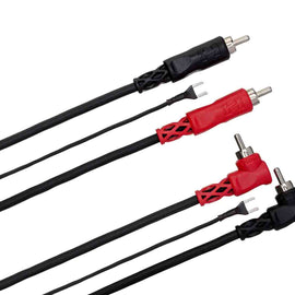 Hosa CRA-201DJ, Dual RCA to Dual Right Angle RCA with Ground Wire Stereo Interconnect Cable - 1 Meter