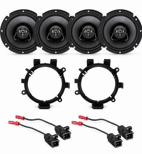 Cerwin Vega XED62 6.5” Front & Rear Speaker Harness Package Fit 1999-06 GM 4 Door