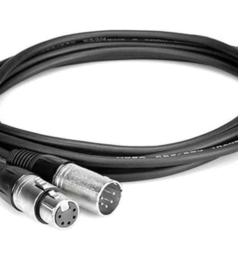 Hosa DMX-550, 5-Pin, 2-Conductor XLR5M to XLR5F DMX512 Cable, 50 feet