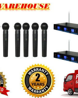 2 Mr Dj 4 CH Pro VHF Wireless Handheld DJ KTV Stage Microphone PA 4 Mic System