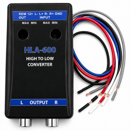 2 Absolute HLA600 2-Ch High-to-Low Line Output Converter Adjustable Speaker Level to RCA Converter
