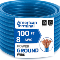 American Terminal ATP8G100BL 8GA 100' Blue Power Ground Wire Car Audio Amplifier Marine Cable