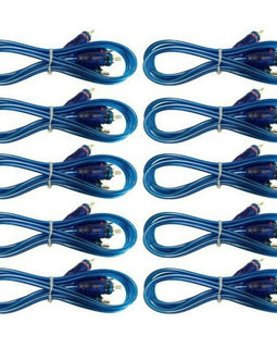 10 Absolute 3' RCA Stereo Plug Cable 2 Male to 2 Male Car Stereo Marine Home Audio