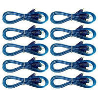 Absolute 10 Pack 15' RCA Stereo Plug Cable 2 Male to 2 Male Car Stereo Marine Home Audio